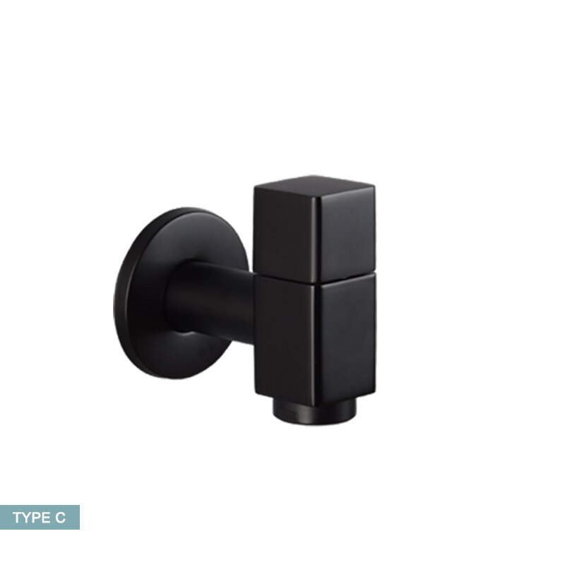 Matte Black Wall Mounted Brass Wasmachine Tap Tuin Outdoor Mop Pool Tap Wc Hoek Badkamer Water Kraan Bibcock: Type C