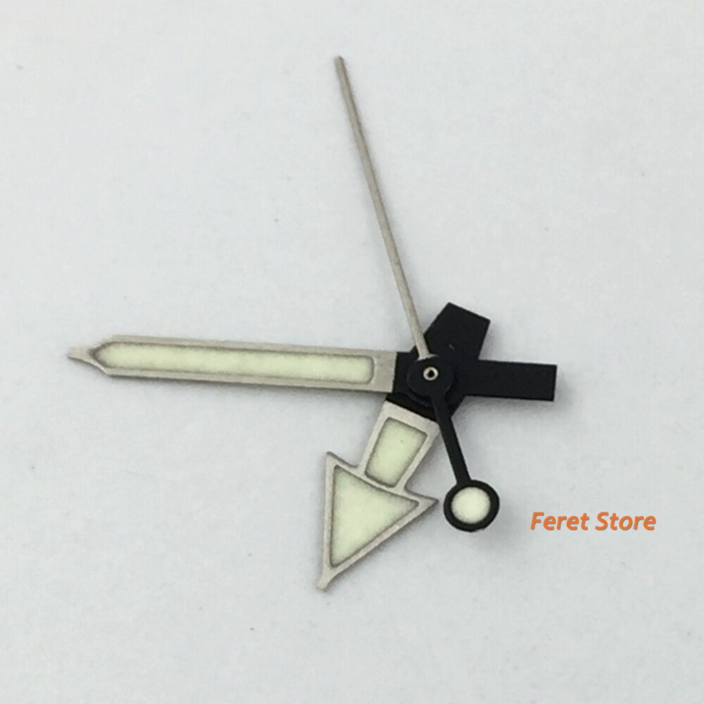 Bliger Watch accessories fit for NH35 NH36 7S26 Movement Green Luminous C3 Silver Color Watch Hand Needles p412