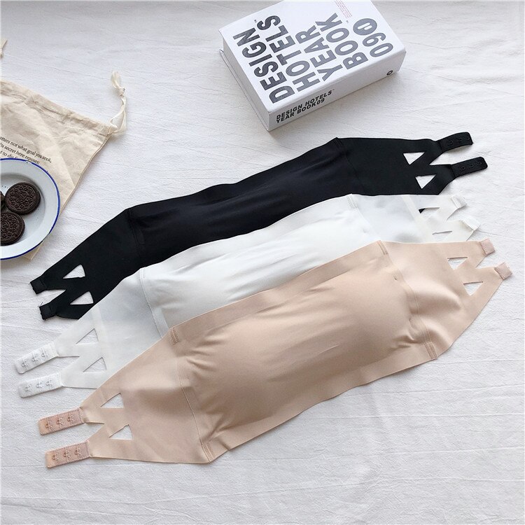 Strapless Bra Women Tube Top Seamless Underwear Brassiere Beauty Back Hollow Wrap Top Sexy Lingerie Invisible Bra Bandeau Top