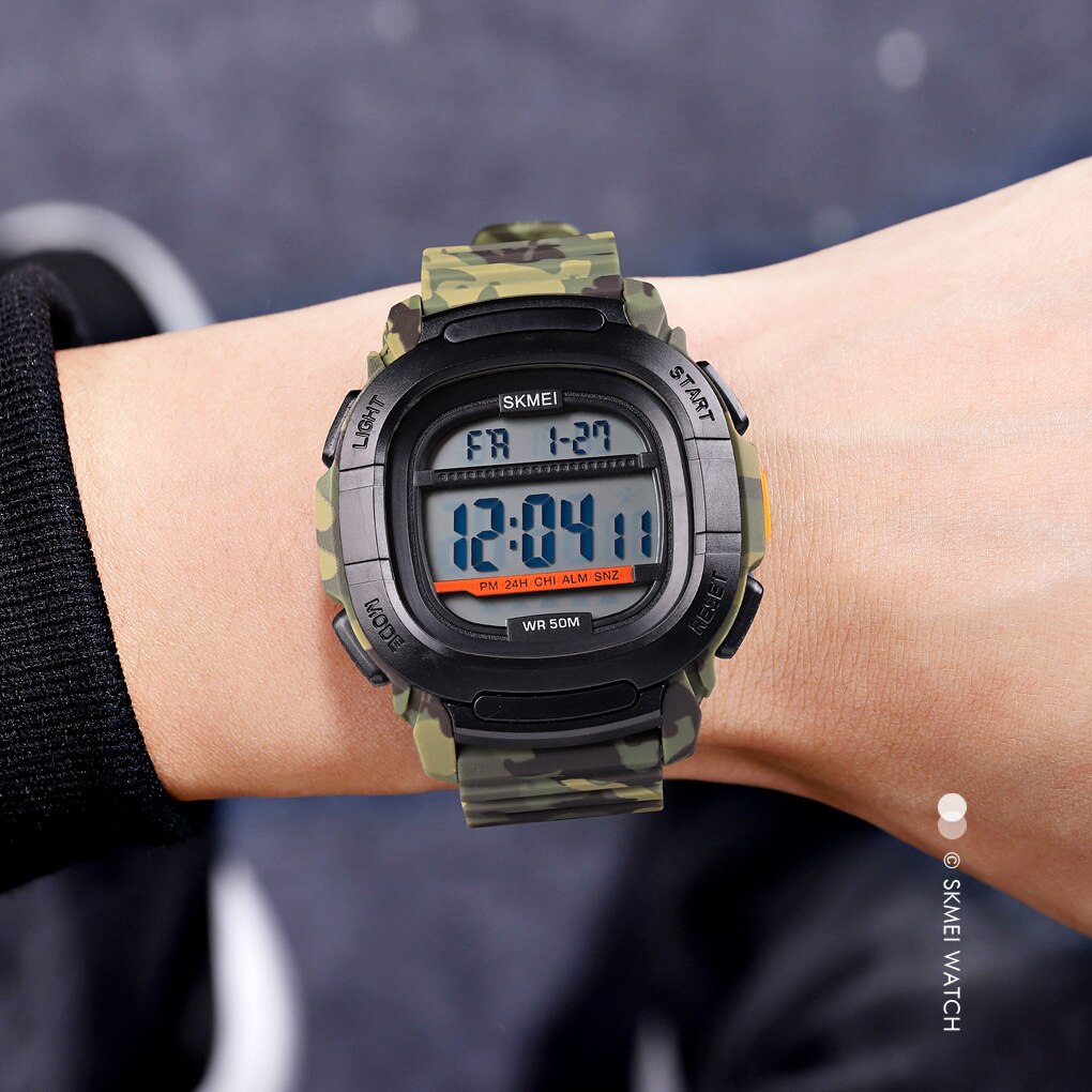 Skmei heren digitaal polshorloge dual time outdoor horloge led waterdicht gshock elektronische sporthorloges herenhorloges reloj hombre