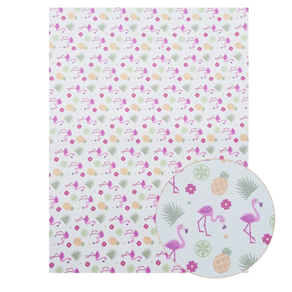 22*30cm a4 tyglakan i konstläder flamingo unicorn utskrift söta djur rosett tyg gör det själv handväskor material syntetiskt läder: 19