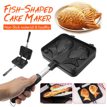 Thuis Japanse Non-stick Taiyaki Wafel Pan Vis-Vormige Koekenpan Bakvormen Wafel Cake Maker 2 Mallen Pannenkoek bakken Tools Fornuis