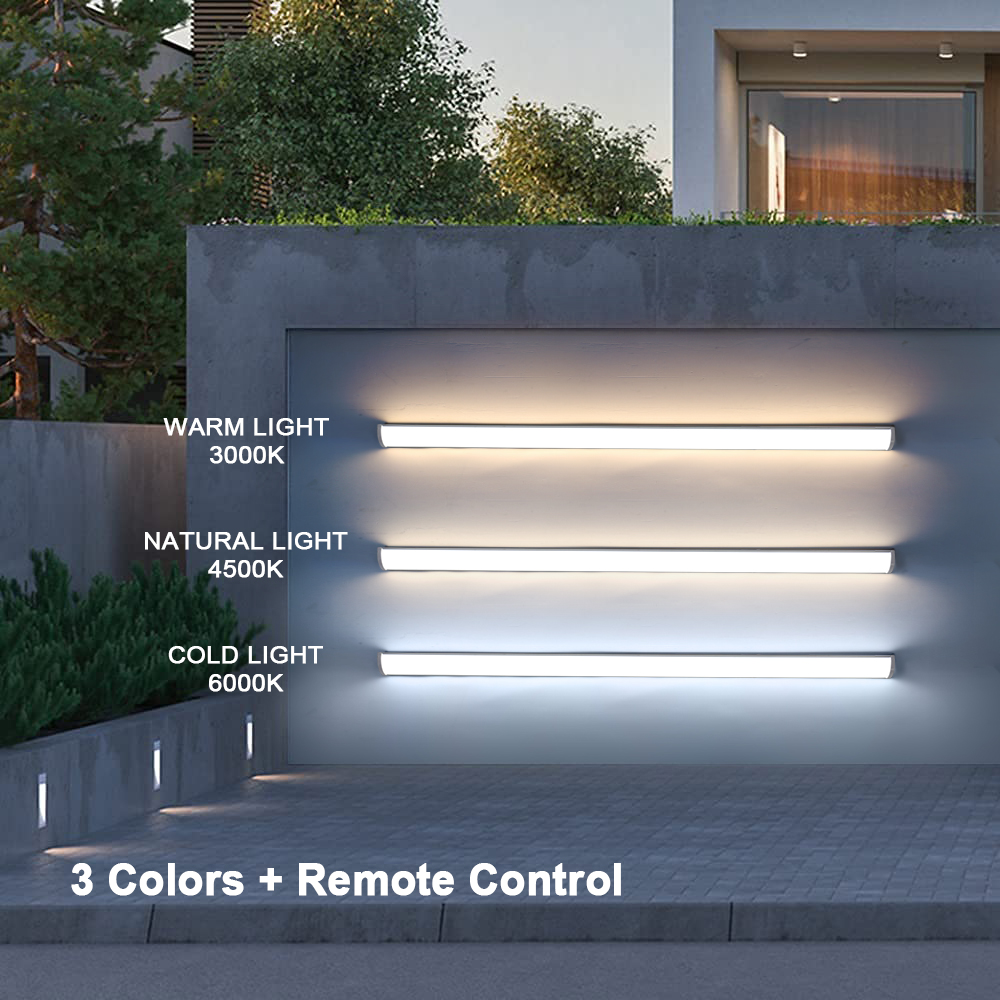 Lámpara de pared de tira larga impermeable moderna IP65 luces de pared LED para exteriores jardín Villa porche patio aplique luz iluminación exterior