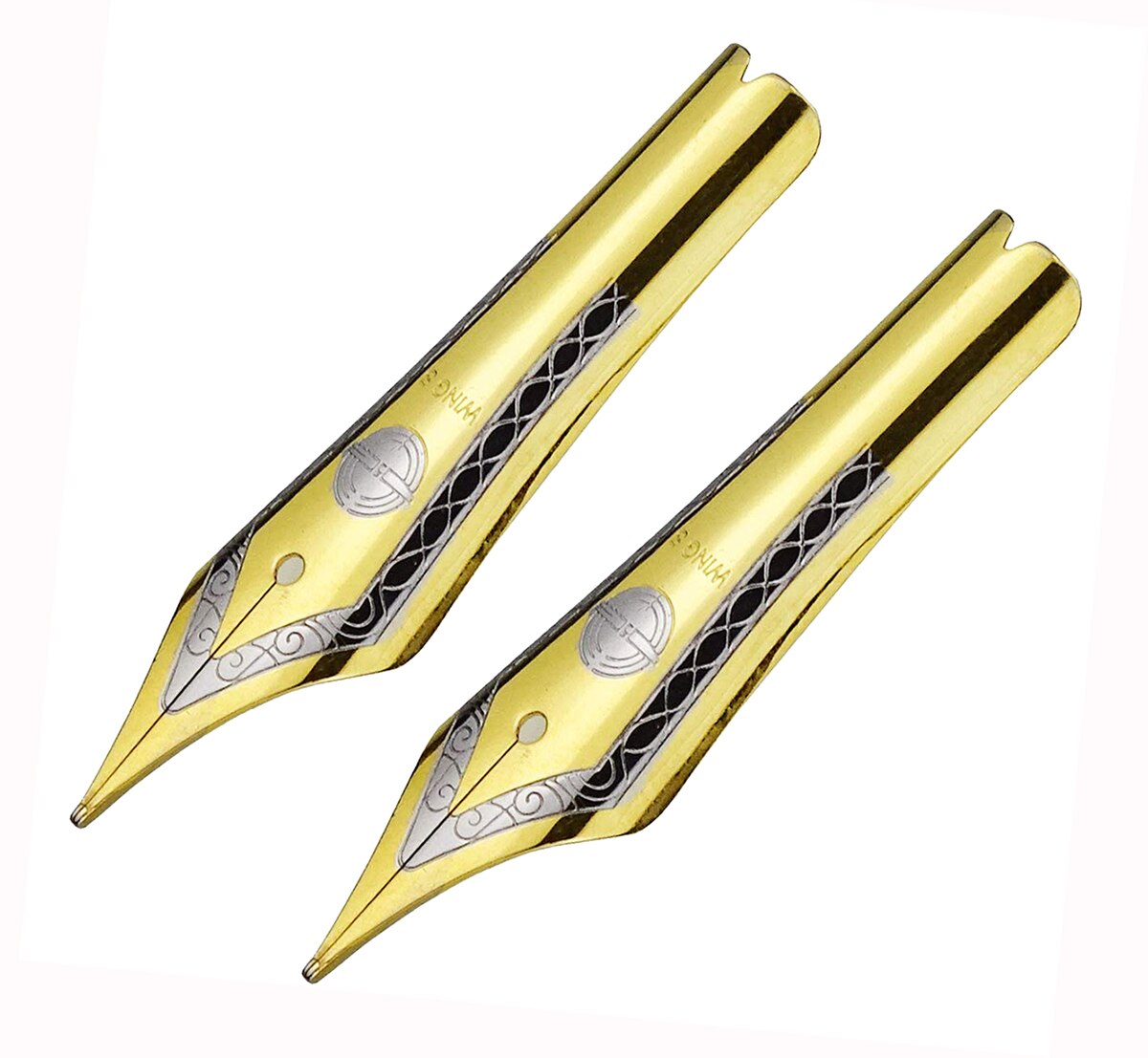 Plumas estilográficas Yongsheng 699, plumas de repuesto originales, tamaño EF/F/M para 699, Color dorado/plateado, 2 piezas/3 piezas: Golden--EF and M