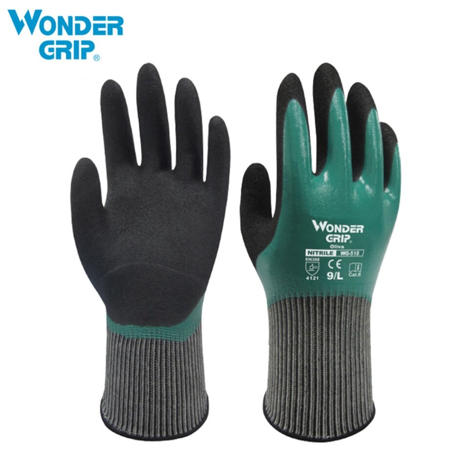 Wonder greb sikkerhed arbejdshandsker sikkerhedshandske helt nedsænket vandtætte handsker koldtætte vandtætte handsker: Grøn / L
