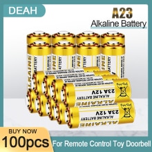 Batería alcalina para timbre, pila seca con Control remoto, 100 piezas, 12V, A23, 23A, 23GA, A23S, E23A, EL12, MN21, MS21, V23GA, L1028, GP23A, LRV08