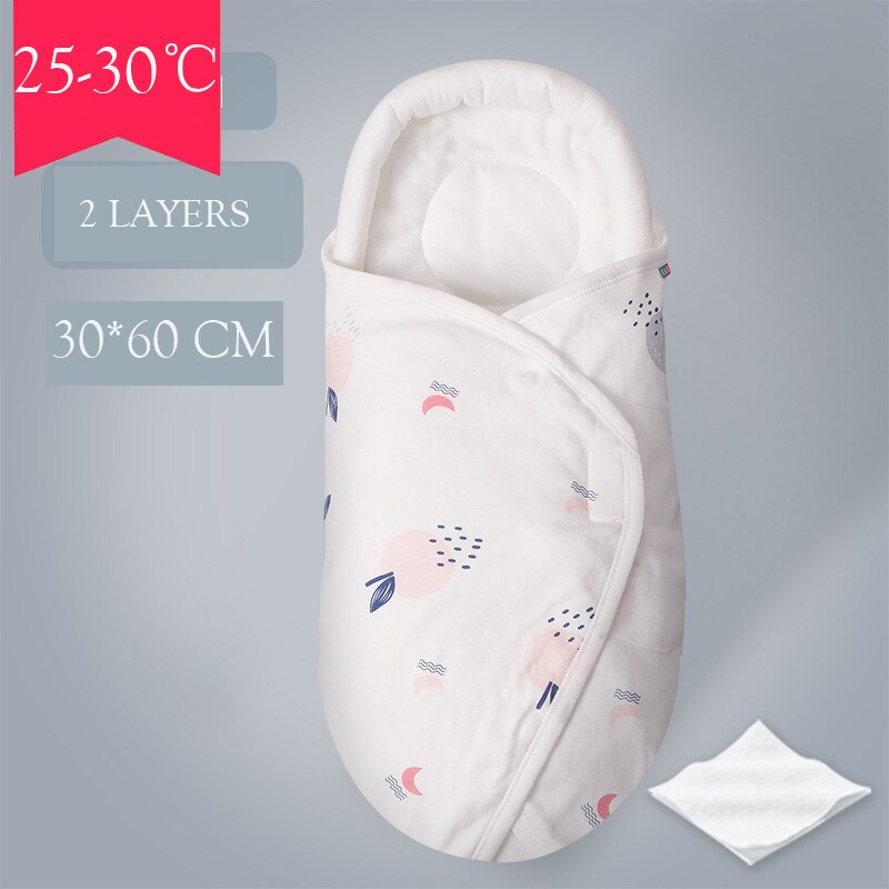 Manta envuelta con Velcro para bebé, almohada de cabeza en forma de U, protección, saco de dormir, cochecito para niño y niña: 2 Layers 07