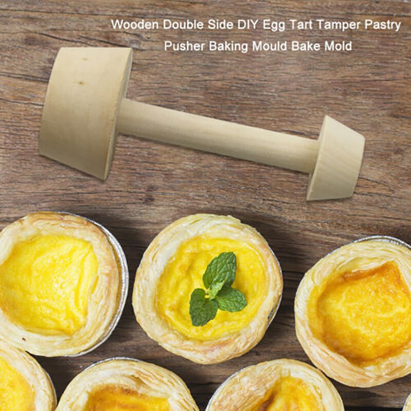Instant Tart And Pie Molder Cake Mold Baking Tool Wood Egg Tart Pusher Double Side Tart Tamper Pastry Pusher Wooden Eggtart Mold