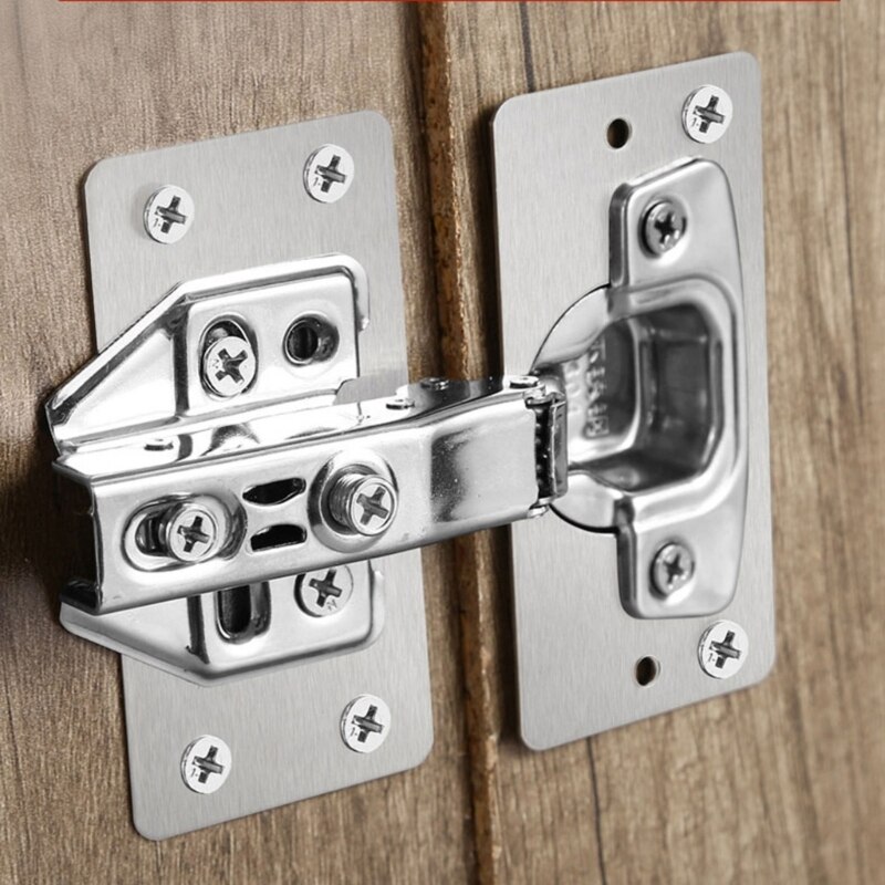 Cabinet Hinge Repair Plate Kit Stainless Steel Hinge Repair Plate for Protecting Wooden Kitchen Cabinet Door Durable