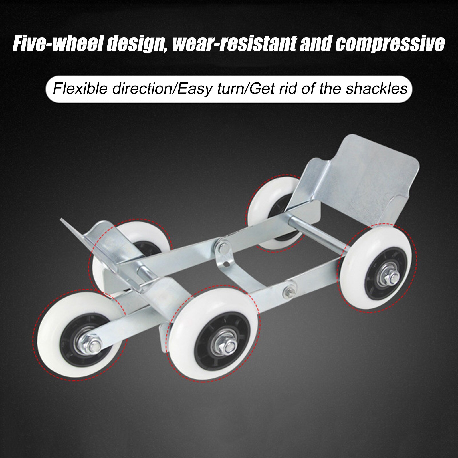 Tire Skates Motorcycle Tire Dolly With 5 Wheels Burst Tire Self-rescue Trailer Booster Flat Tire For Electric Scooters Tricycles