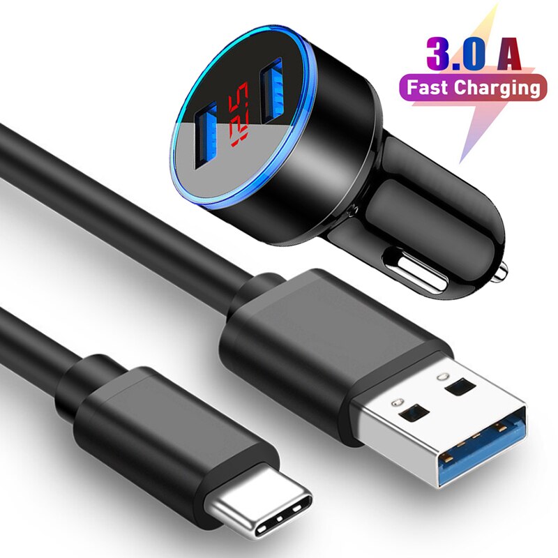 Caricabatterie USB per cavo USB tipo C per Samsung S21 S20 FE Ultra Plus A11 A41 A31 M51 M31 M31S 3.1A caricabatterie rapido per telefono USB per auto