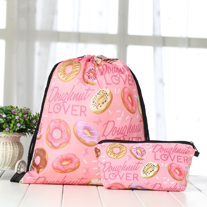 Pak trekkoord rugzak trekkoord tassen bedrukking heren casual tassen unisex dames schouder 3d tas bundel zak multicolor: Als -4-1-4