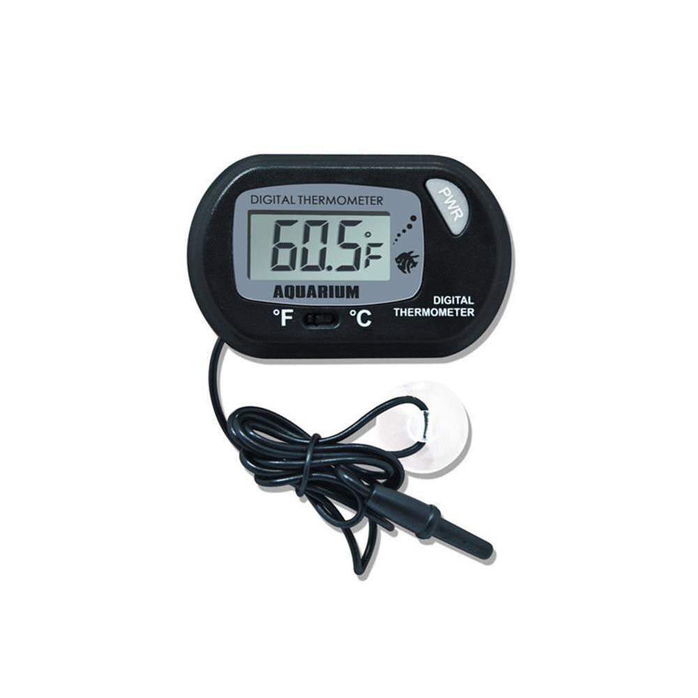 1 Uds termómetro de Acuario, indicador de metros de temperatura de Terrario de Tanque De Agua de peces LCD Digital para terrario para reptiles pecera: black