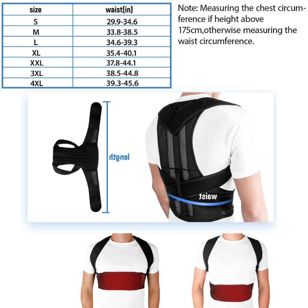 Humpback Correction Back Brace Spine Back Orthosis Scoliosis Lumbar Support Spinal Curved Orthosis Fixation for Posture Correct
