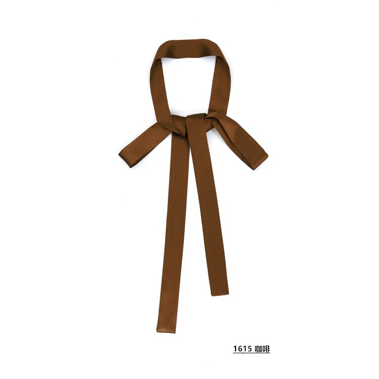 160*3CM mujeres color puro bufanda Extra larga y estrecha de cinta de seda bufandas corbata damas corbata delgada cuello bufandas cinta/correa de muñeca: 15
