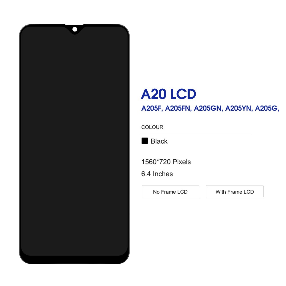 6.4 ''Display Für Samsung Galaxy A20 A205 SM-A205F A205FN LCD Display Touchscreen Digitizer Montage Für Galaxy A20 A205GN a205