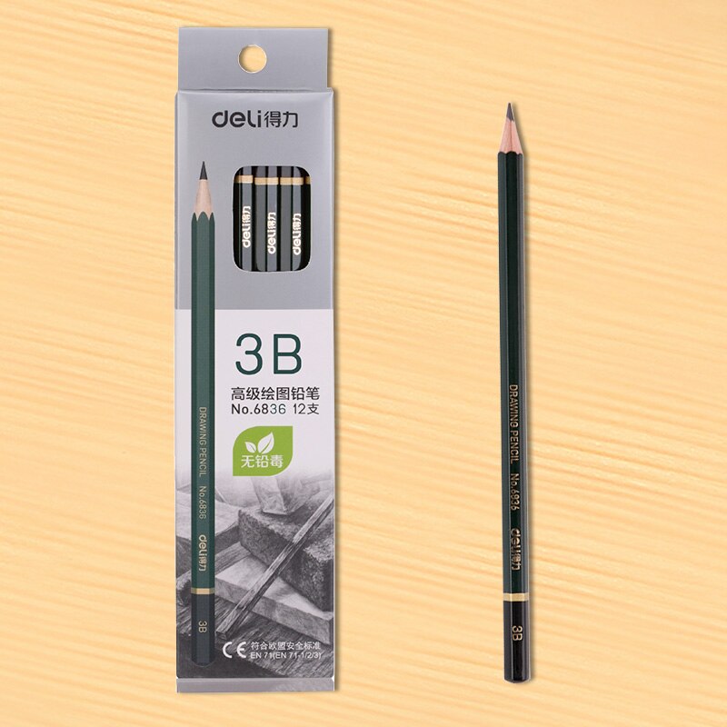 DELI Sketch Pencils Wooden Lead Pencils Art Examination Special Drawing Pencils Pens Pencils and Writing Supplies