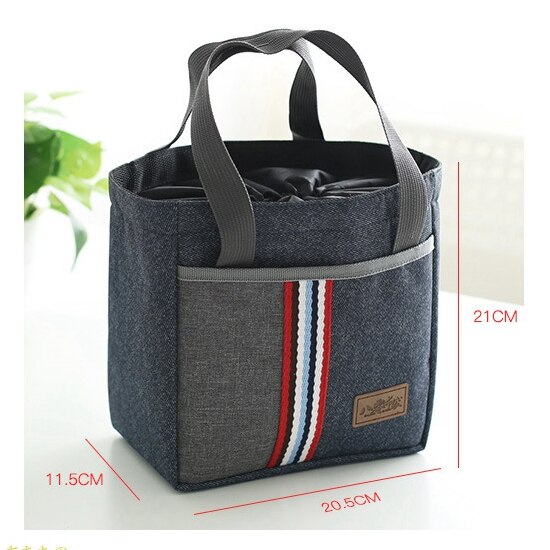 denim lunch bag thermal food insulated bag kids women or men casual cooler thermo picnic bag thermo lunch box: h