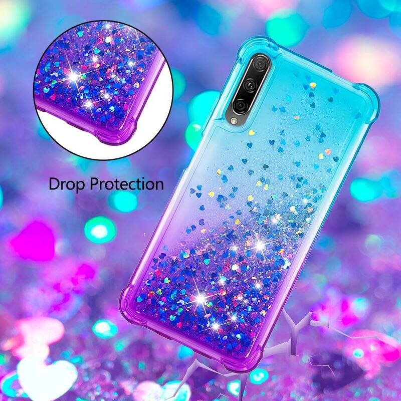 Huawei Y9S Caso Della Copertura Del Silicone Per Huawei P Smart Pro 2019 Y9 Prime 2019 Honor 9X Pro Glitter Liquido Sabbie Mobili protezione Custodie