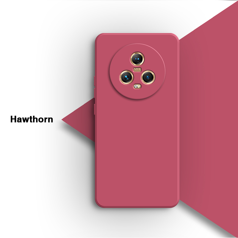 Funda de teléfono de silicona líquida para Honor Magic5 Magic 5 Pro Lite 5Pro 5Lite Ultimate 5G, protección de lente suave, cubierta trasera de: PP / Rosa