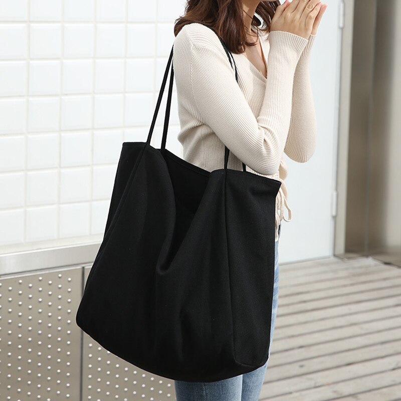 Sac de Shopping en toile réutilisable pour femmes, fourre-tout Extra-Large, sac d'épicerie , sacs à bandoulière pour jeunes filles