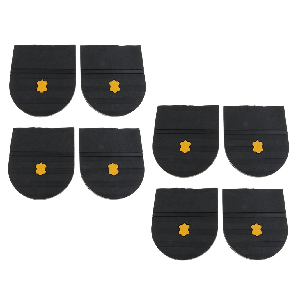 8x Black Rubber Glue On Soles Heels Pads Replacement Shoes Care Accessories