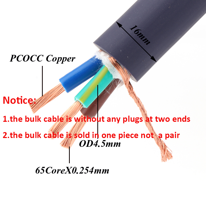 C7 HiFi Power Cable, Figure 8 Audiophile Power Cord, EU US AC Mains Cord with Pure Copper Conductor and Power Plug: Brown / <=0.5m