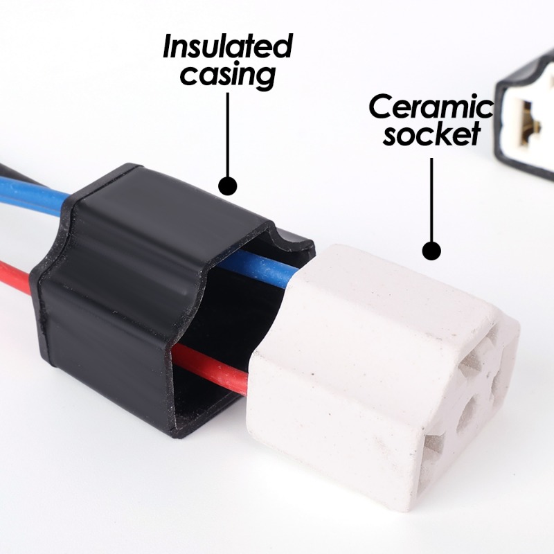 Enchufe de cerámica LED H4, repuesto de faro de coche, reparación de soporte de bombilla, enchufe de conector, enchufe de cable de bombilla H4 automático, 20/2 Uds.