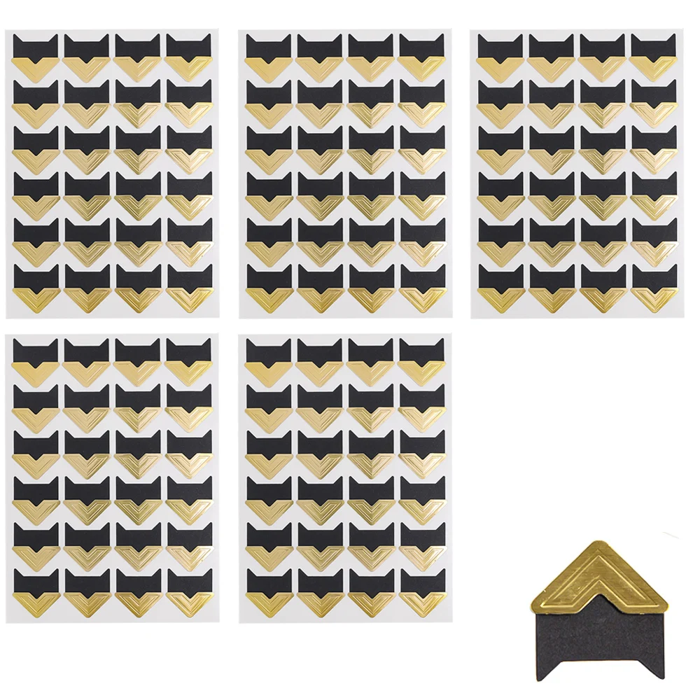 Lots Corner Stickers Album Vintage Corner Kraft Paper Stickers Self Adhered DIY Handwork Frame Photo Gold Silver Decoration: Burgundy