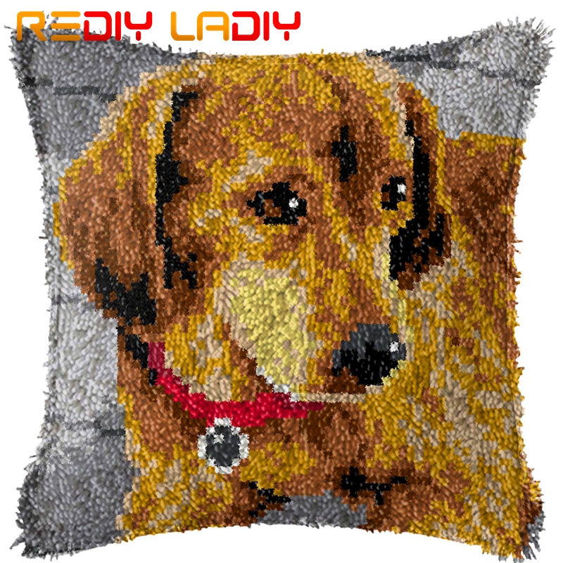 Latch Hook Kits Make Your Own Cushion Polar Bear Pre-Printed Canvas Crochet Pillow Case Latch Hook Cushion Cover Arts & Crafts: BZ773