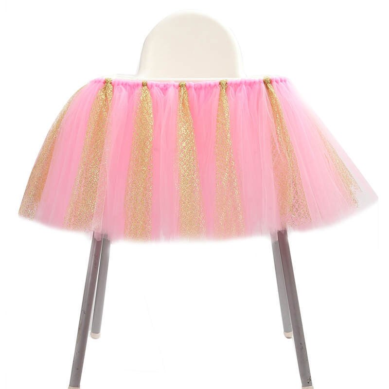 Handgemaakte Pluizige Hoge Stoel Tutu Rok Baby Eerste Tweede Verjaardagsfeestje Meisjes Sequin Patchwork Tule Rokken Taart Smash Tutu DQ02