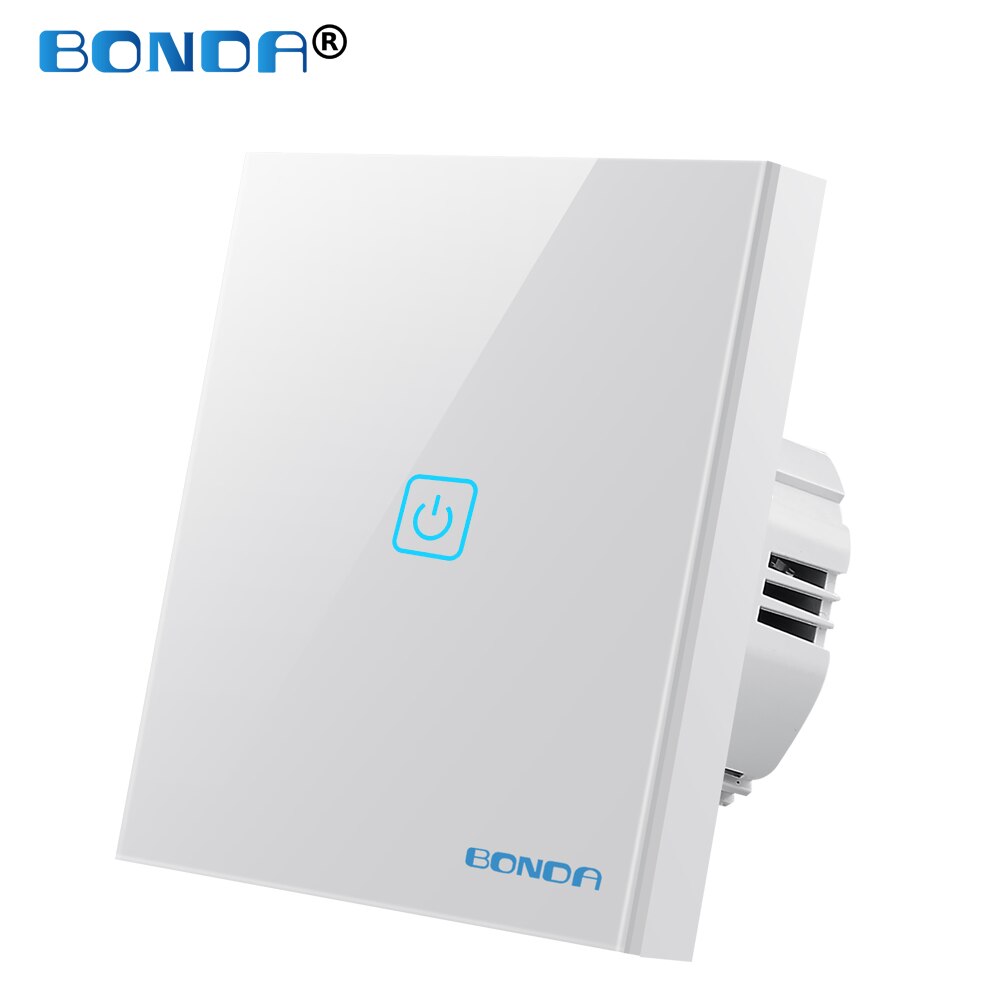 Light Touch Switch EU 110-220V Tempered Crystal Glass Panel Led Sensor Switches Wall Lamp Backlight 1/2/3 Gang 1 Way Smart Home: 601 Gray 01