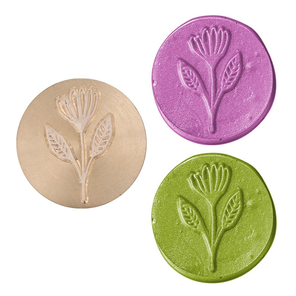 Retro Antique Plant Metal Sealing Wax Stamp Wood Handle Ancient DIY Craft Envelop Stamps Wedding Invitations Wax Seal Stamp: 010