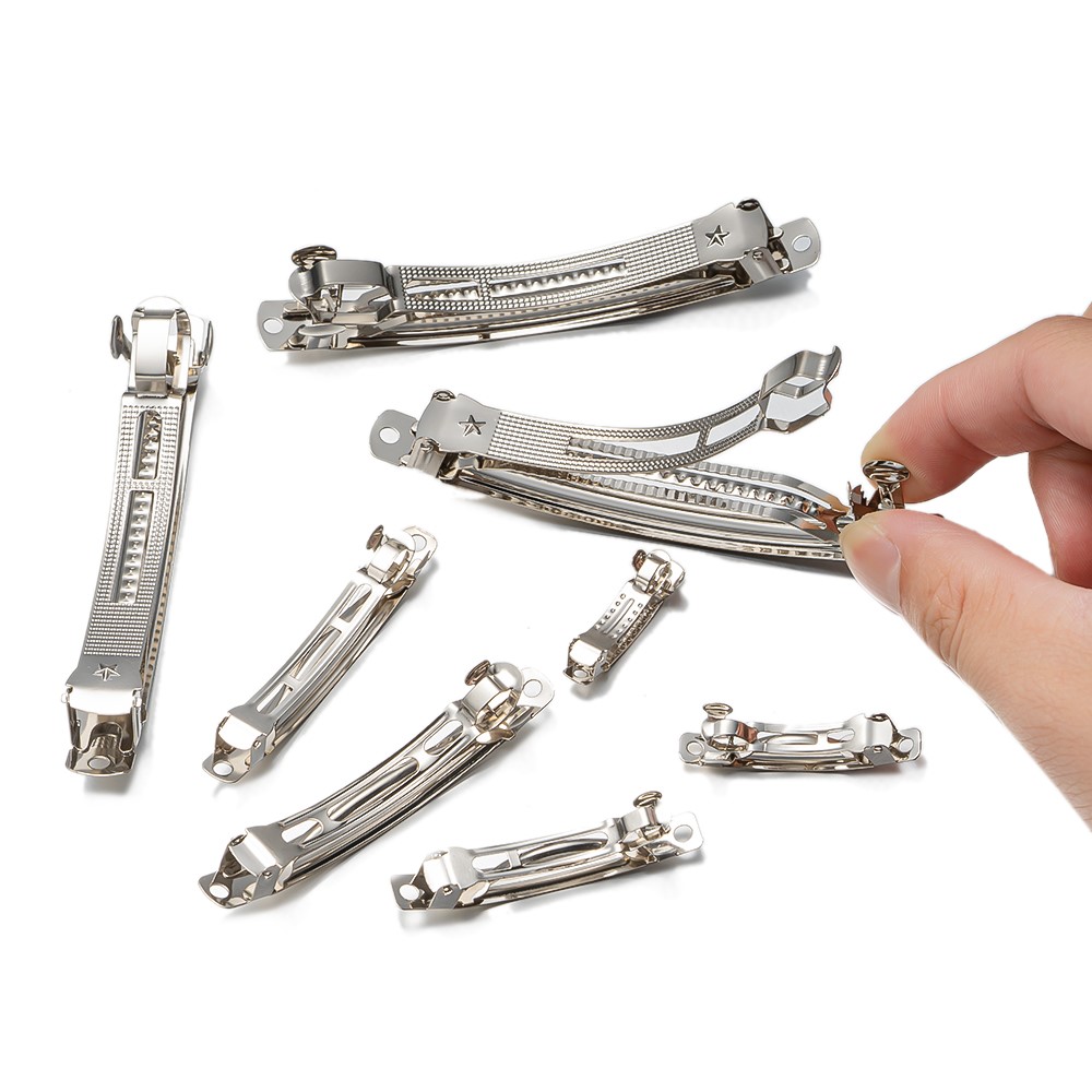 10 Uds. Pasador francés de Metal, pinzas para el cabello, alfileres, Base en blanco para niñas y mujeres, accesorios de horquilla DIY, suministros para fabricación de joyas, manualidades