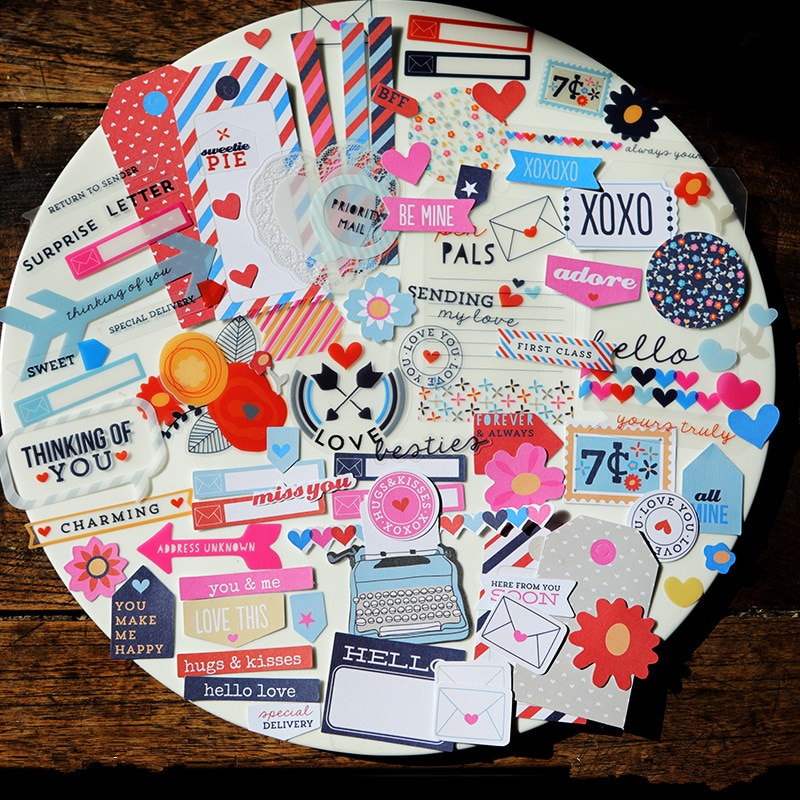 Tarjetas de PVC + PAPEL DE LA VIDA feliz, forma troquelada para planificador feliz de álbumes de recortes/fabricación de tarjetas/manualidades de proyectos de diario, 130 Uds.