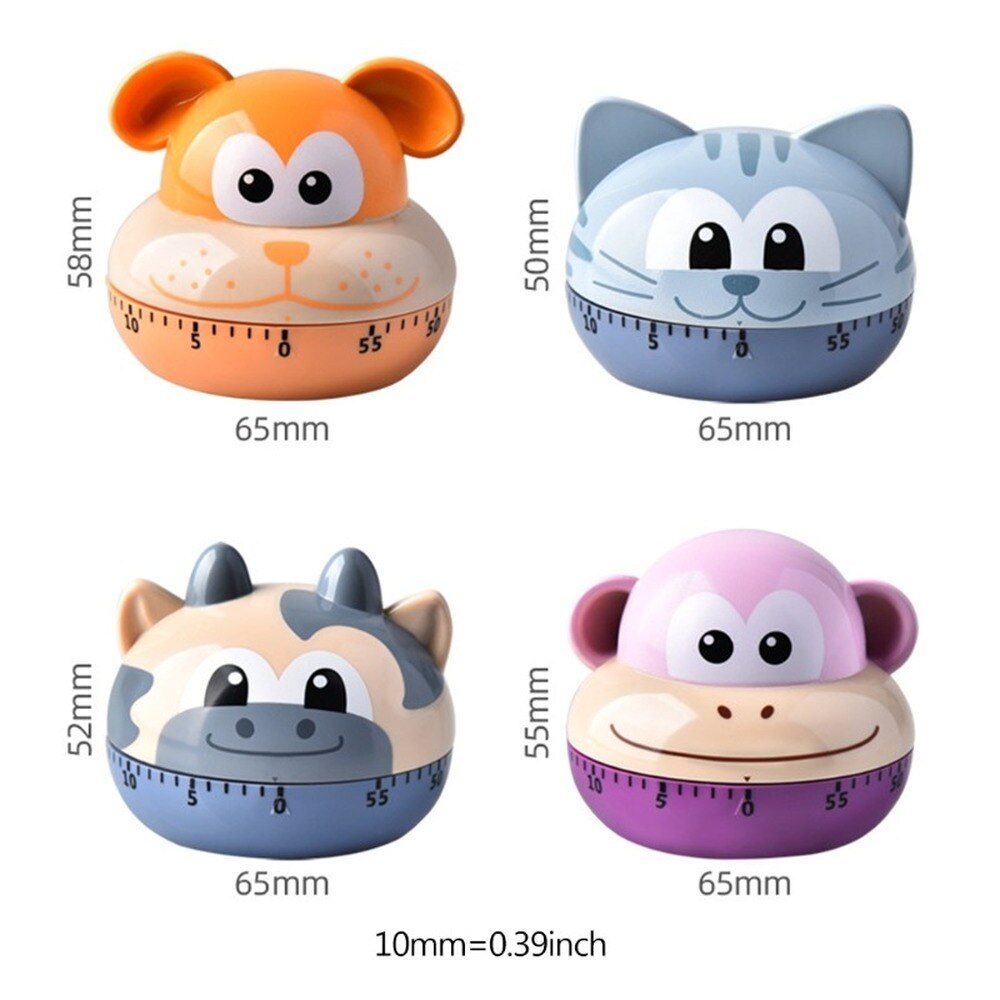 Animal Timer Digital Kitchen Countdown Clock Cute Animal Fruit Alarm Clock Time Management Tool for Kids and Adults
