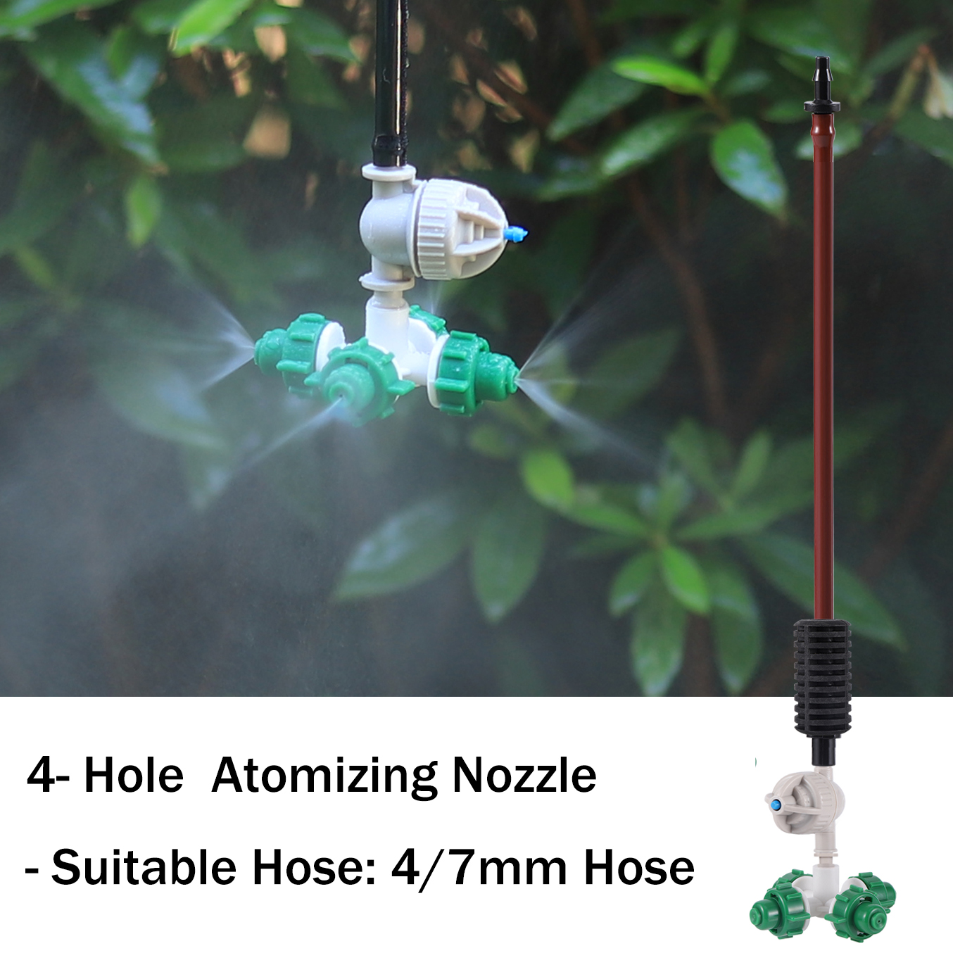 Plante plen dyse hage kryss forstøvningsdyse drivhus sprinkler hengende vanning luftfukting forstøvningsdyse: Svart