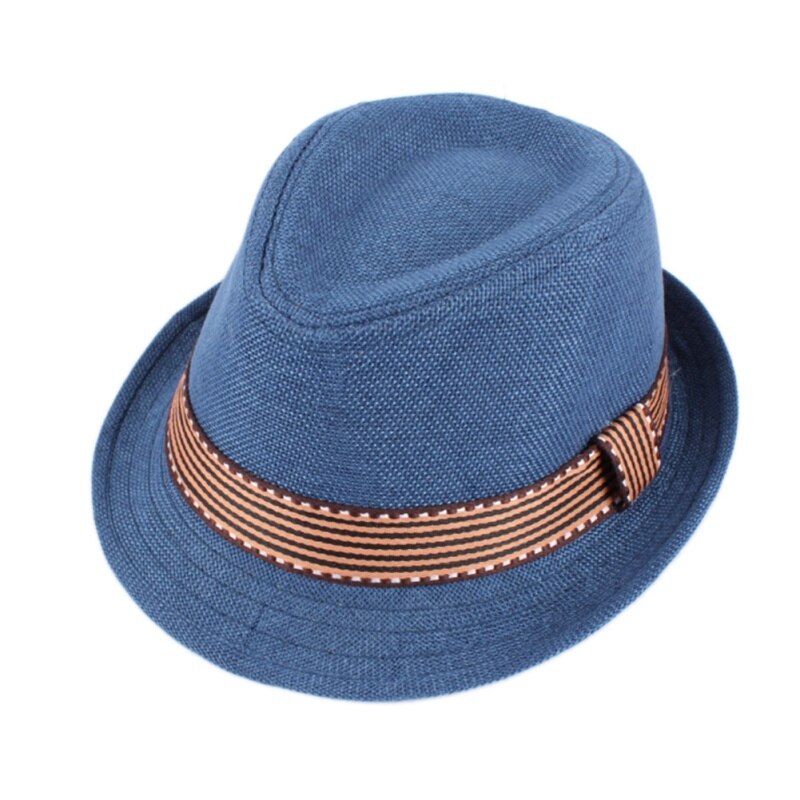 JW – chapeaux de soleil pour enfants, casquette Fedoras de Style Jazz britannique pour garçons et filles: Blue