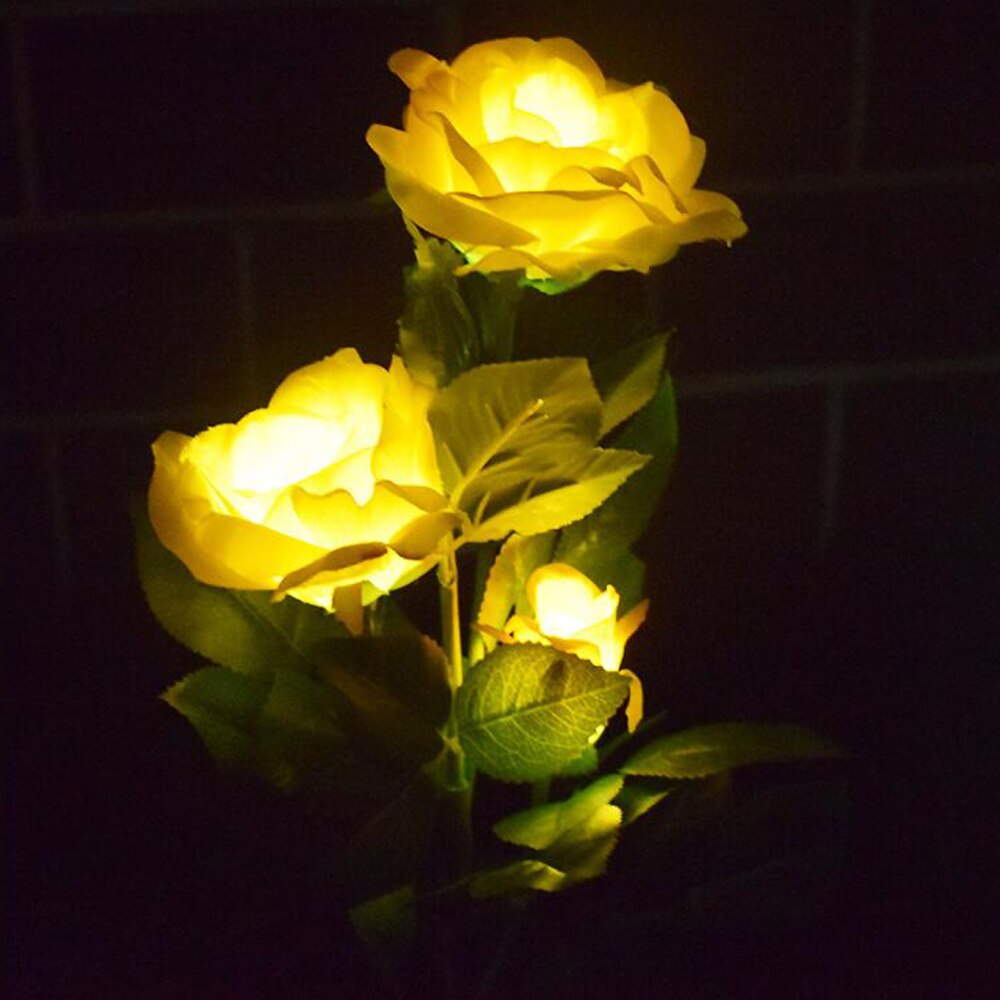 Solenergi roser blomster lys havelandskab lampe udendørs gård led lys smukke romantiske afslappet fest haveindretning 3