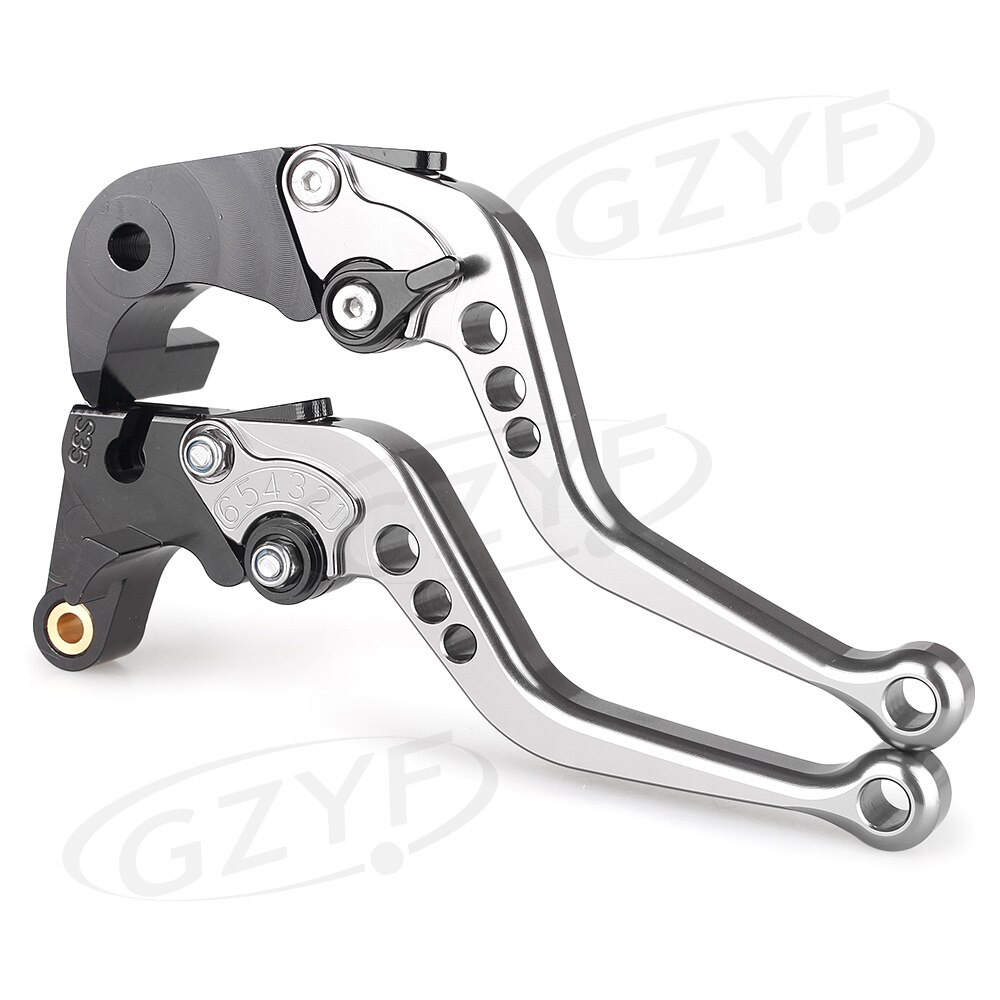 CNC moto réglage frein embrayage leviers poignée pour Suzuki Hayabusa GSX1300R aluminium: Grey Black