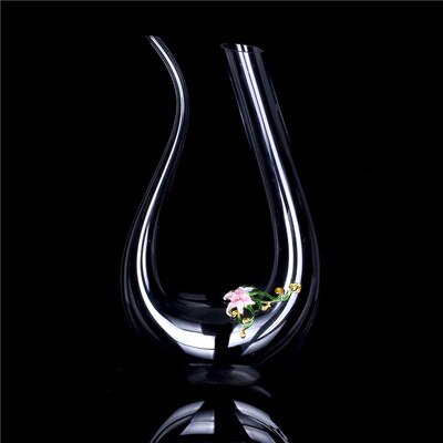 Kolor emalii Lily ołowiu kryształ bez ołowiu lampka do wina zestaw z karafką kreatywny czara kieliszki do szampana prezent ślubny napoje w domu naczynia: pink Decanter