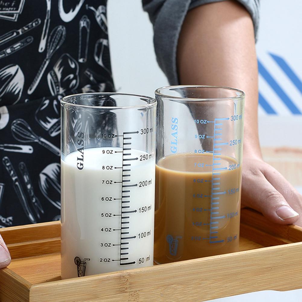 Kind Volwassen Ontbijt Melk Cup Melk Cup Afgestudeerd Clear Schaal Hoge Borosilicaatglas Multipurpose Water Mok Voor Kinderen