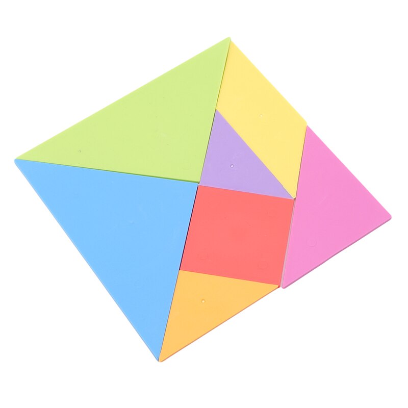 Kinderen Puzzel Regenboog Kleur 18.4*18.4Cm Plastic Tangram Diy Hersenen Puzzel Kid Leren Onderwijs Puzzels Speelgoed