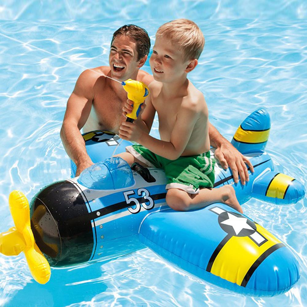 Float Vliegtuig Duurzaam Opblaasbare Rideon Squirter Gevechtsvliegtuig Water Speelgoed Voor Kinderen Vanaf 3 Jaar Oud Krachtdadige