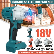 800N.m 18V avvitatore elettrico a percussione senza spazzole cacciavite ricaricabile 1/2 chiave a bussola utensile elettrico senza fili per batteria Makita