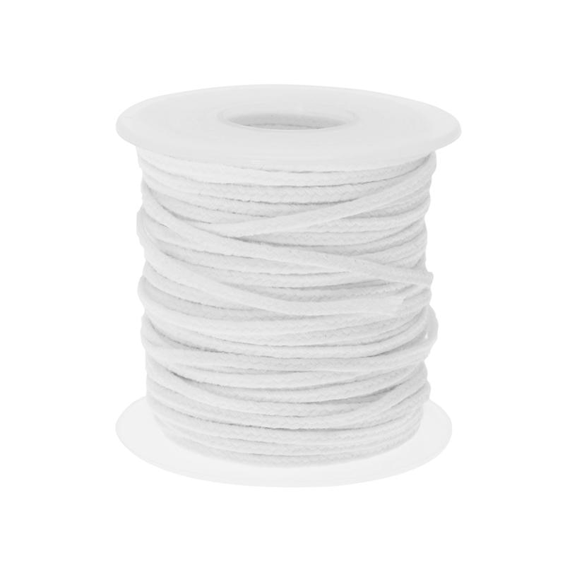 1 rulle 61 meter förvaxat wicks ljus tillverkande material diy bomull 18 trådar flätat ljus veke spole för diy ljus (vitt): 30m