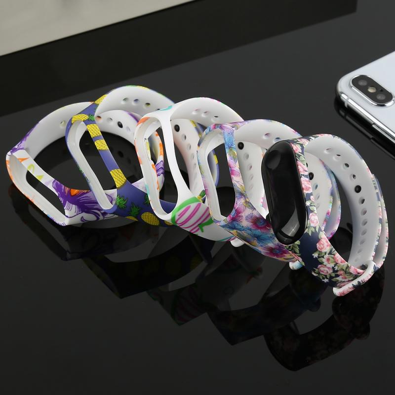 Para Xiaomi Miband 3 pulsera inteligente reemplazar banda de silicona estilo de impresión accesorios para pulsera inteligente banda deportiva