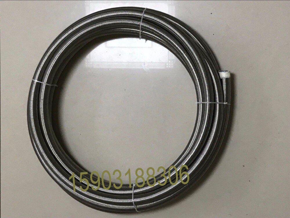AN 16 16an Stainless steel braided white PTFE lined fuel hose Line 15ft