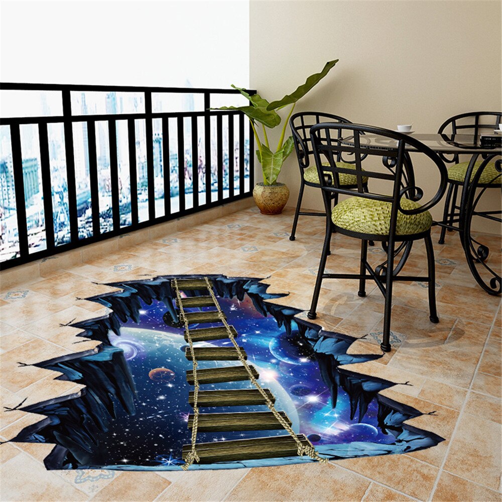 3d Stickers Cosmic Galaxy Planets Wall Sticker Outer Space Wall Poster For Kids Room Star Series Floor Removable Mural Decals