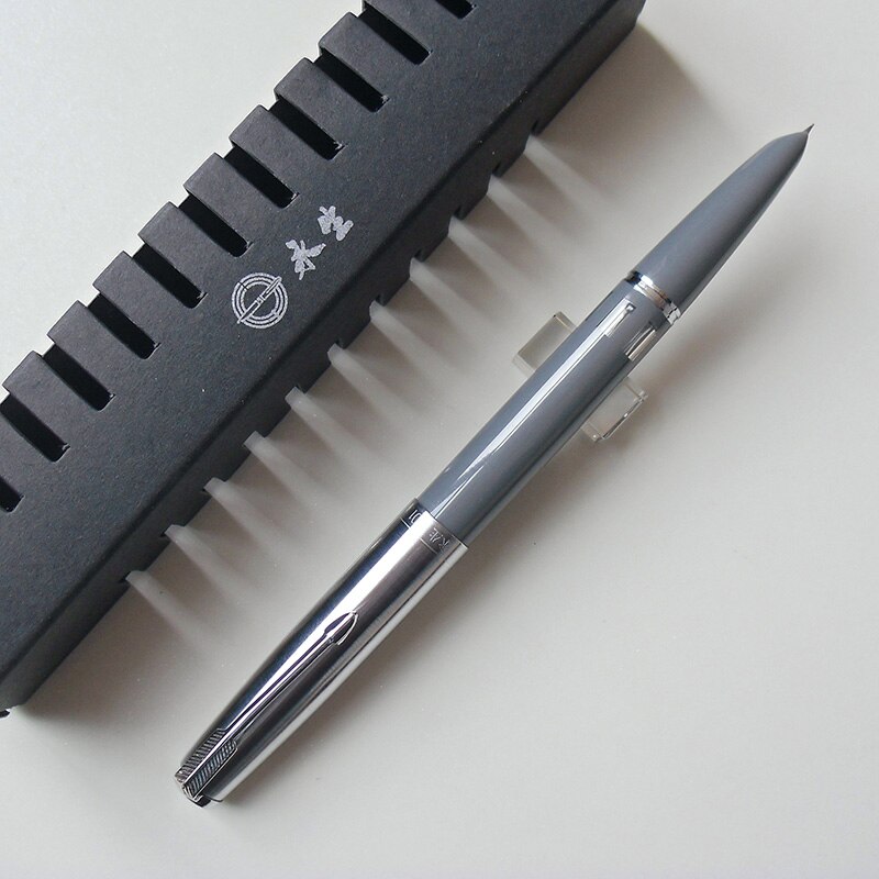 Yong Sheng 601 0.5mm Fine Nib Vacumatic Fountain Pen Metal+ABS Body Silver Cap: gray with window